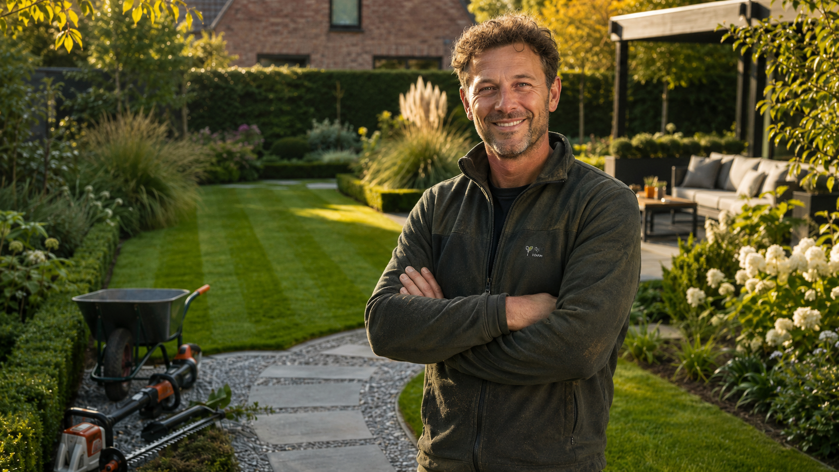 Jan Decoster, uw vaste tuinman, in een door hem aangelegde tuin